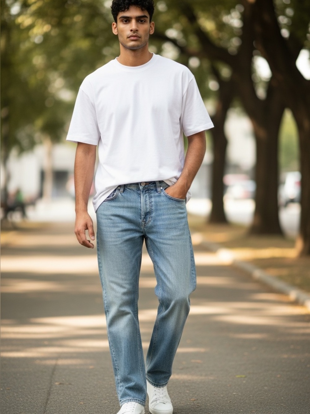 Helix Men's Washed Light Blue Bootcut Jeans